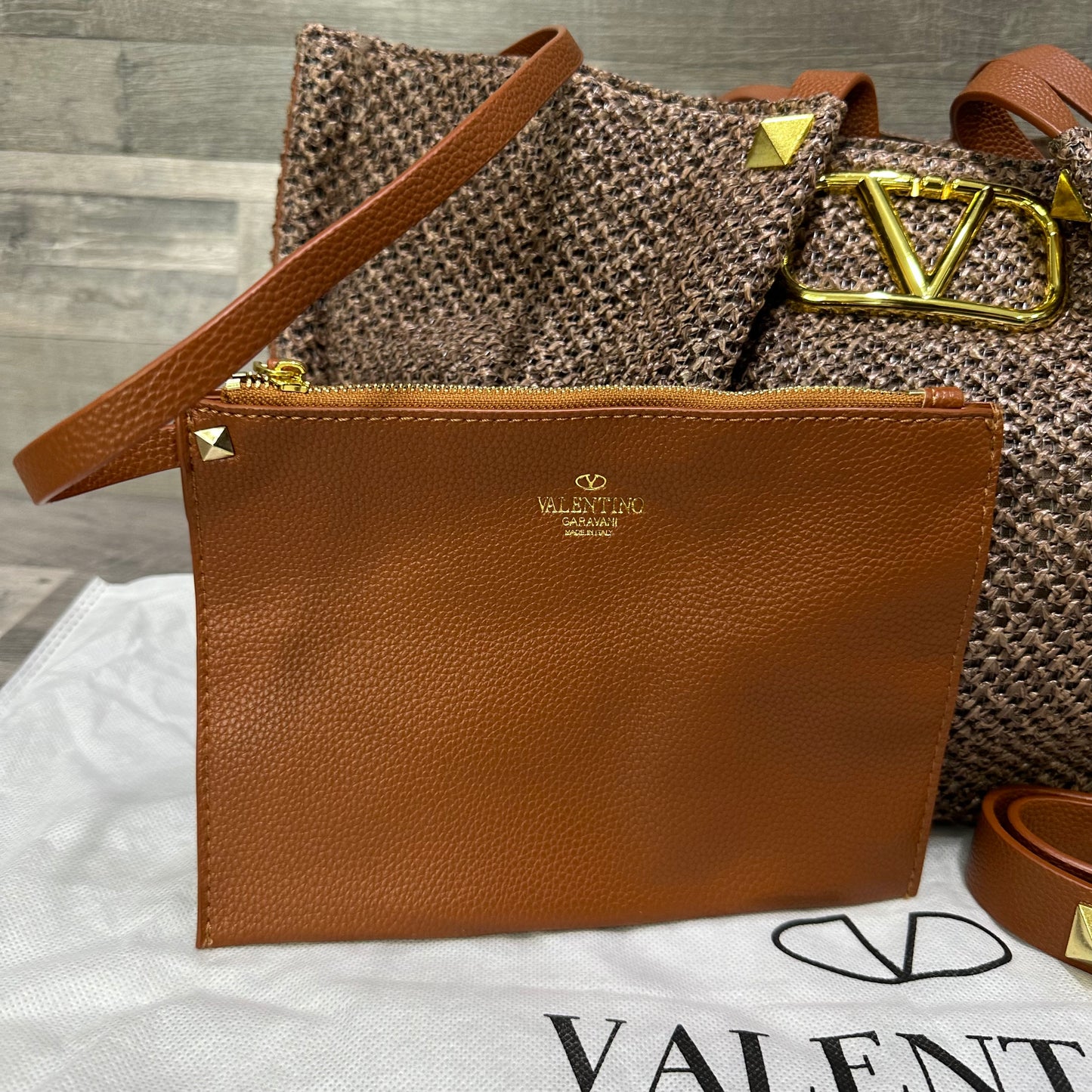 Valentino Straw Summer Brown bags