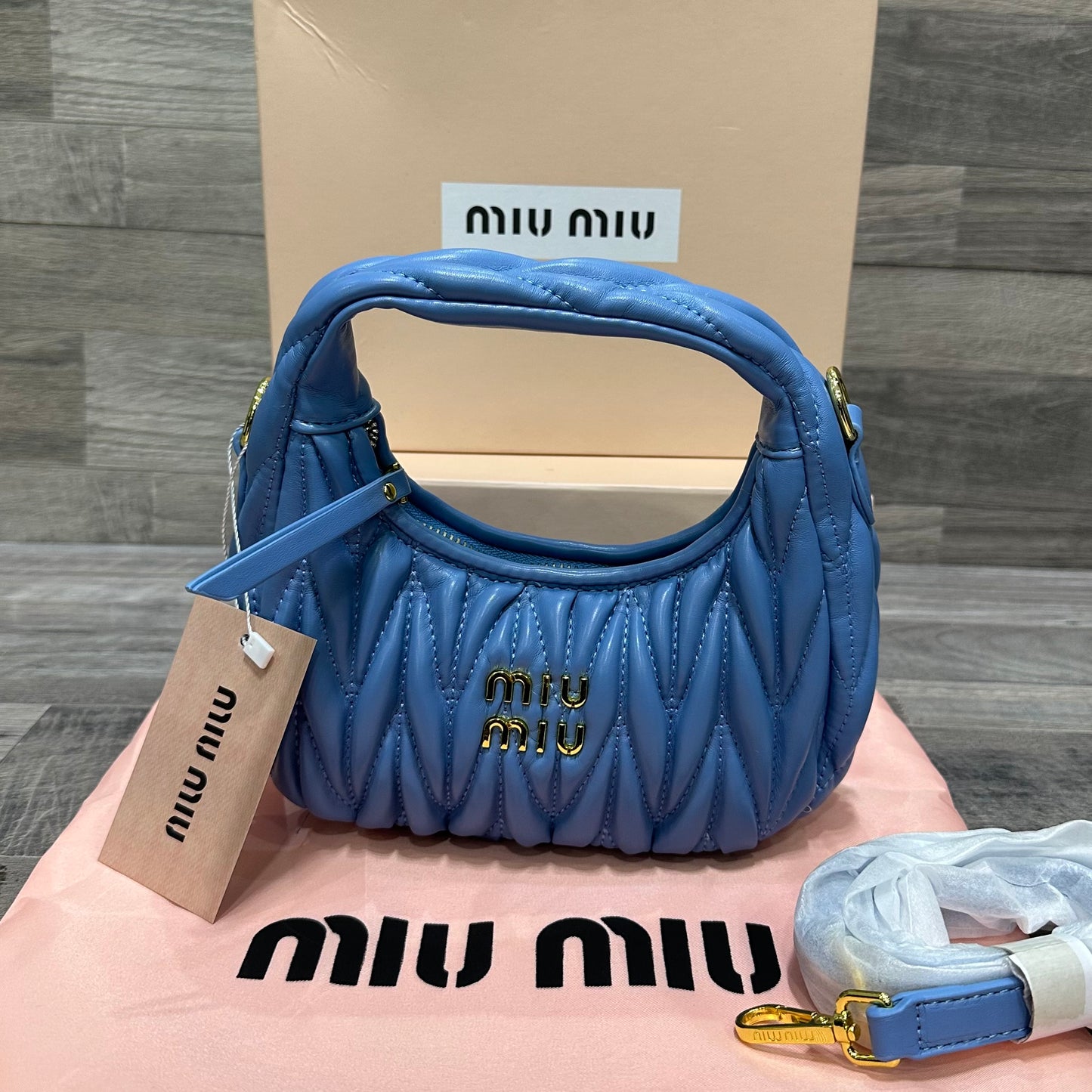 Miu Miu Hobo Light Blue Leather bags