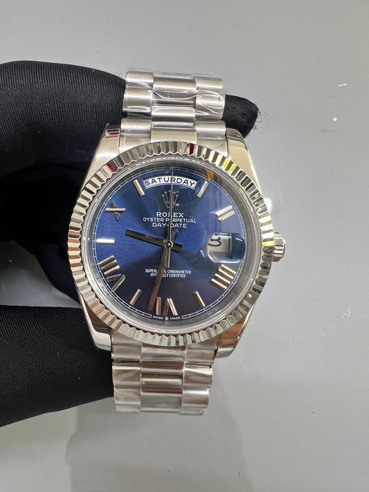 Rolex Day Date 40 Stainless Steel Blue Dial